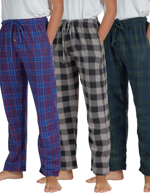 Load image into Gallery viewer, 3 Pack Boys Pajama Pants Super Soft Fleece PJ Lounge Bottoms for Kids
