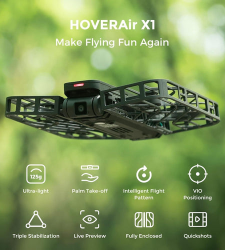 Hoverair X1 Self-Flying Camera Pocket-Sized Drone HDR Video Capture Follow-Me