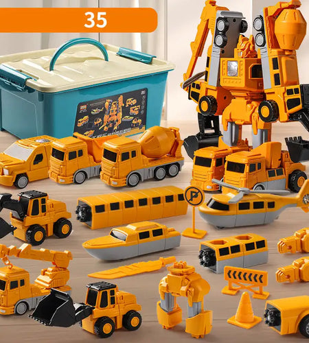 Children'S Magnetic Assemblytoy Car, Engineering Car, Boys' Block Assembly Toy, Boys' Block Assembly Toy, Deformation Robot