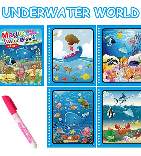 1Pcs Magical Book Water Drawing Montessori Toys Reusable Coloring Book Magic Water Drawing Book Sensory Early Education Toys
