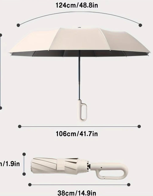 Load image into Gallery viewer, 30 Bones Windproof Strong 105CM Reinforced Automatic Folding Umbrella for Men, Large Buckle Handle Wind and Water Resistant
