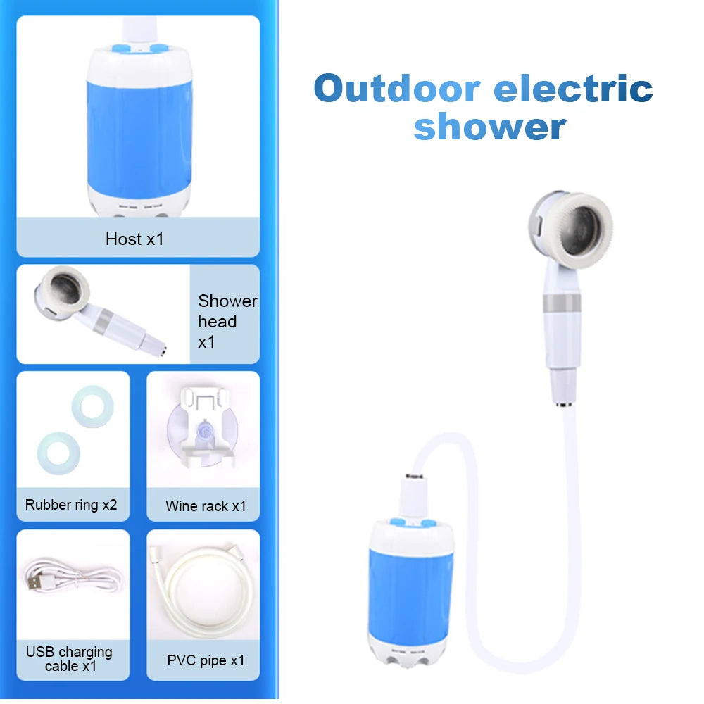 Portable Outdoor Shower Set Handheld Shower Head Adjustable Flow Camping Shower for Hiking Backpacking Beach Traveling