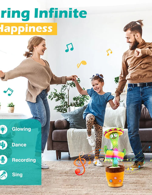 Load image into Gallery viewer, Dancing Talking Cactus Singing Talking Recording Mimic Repeating What You Say Toy Electronic Light up Plush Give for Kids Gifts
