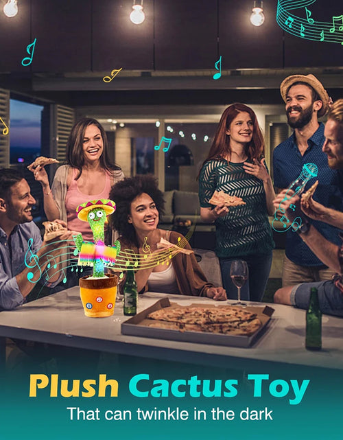 Load image into Gallery viewer, Dancing Talking Cactus Singing Talking Recording Mimic Repeating What You Say Toy Electronic Light up Plush Give for Kids Gifts
