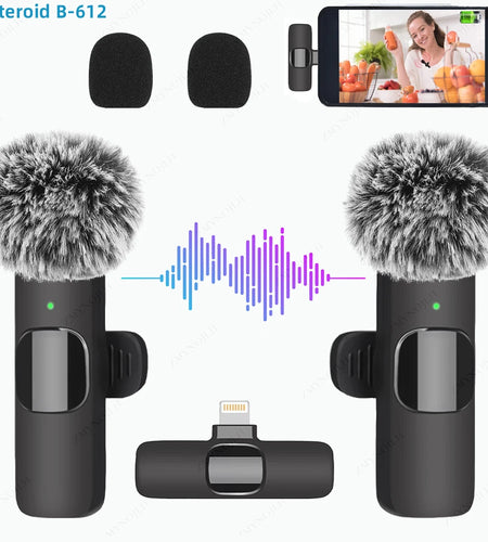 New Wireless Lavalier Microphone Portable Audio Video Recording Mini Microphone for Iphone Android PC Camera Live Gaming Phone