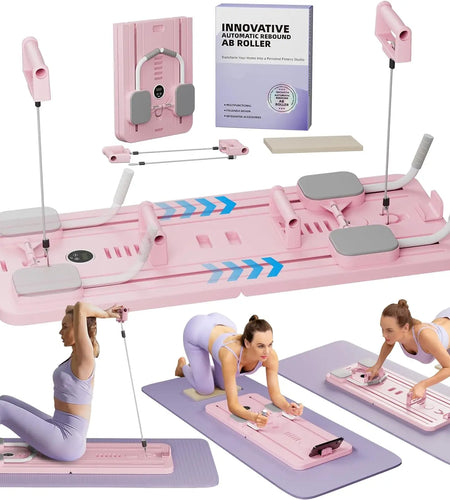 Multifunctional Abdominal Board Fitness Board Push up Board Automatic Rebound Abdominal Muscle Curling, Home Fitness Equipme