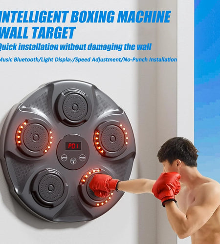 Music Boxing Machine, Smart Bluetooth Boxing Machine Wall Mounted, Boxing Training Punching Equipment, Home Workout Boxing Target Machine