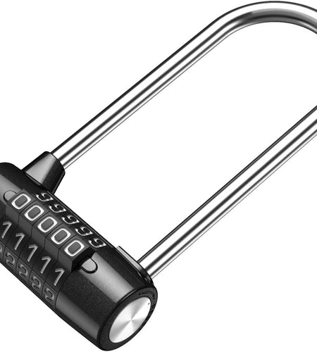 5 Digit Combination Padlock, 4.65 Inch Long Shackle Resettable Padlock, Lengthened Gym Lock Waterproof for School, Employee, Gym & Sports Locker, Gate, Case, Toolbox, Fence - Black
