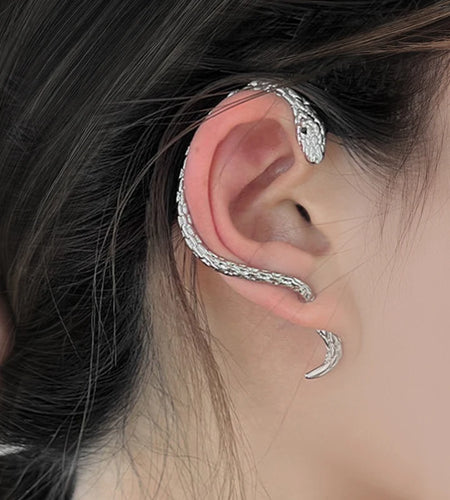 Vintage Snake Wrap Ear Hook Stainless Steel Earrings for Women Gothic Accessories Clip on Earrings Women'S Trend Earrings 2022