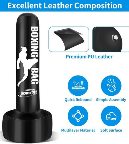 Standing Punching Bag for Adults 69'' Heavy Bag with Stand Inflatable Boxing Bags Freestanding Kickboxing Bag Equipment for Training MMA Muay Thai Fitness to Use Outdoor Indoor