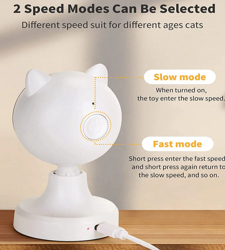 Automatic Cat Laser Toys, Interactive Laser Cat Toys for Indoor Cats/Kitty/Dogs, Cat Laser Toy Automatic White