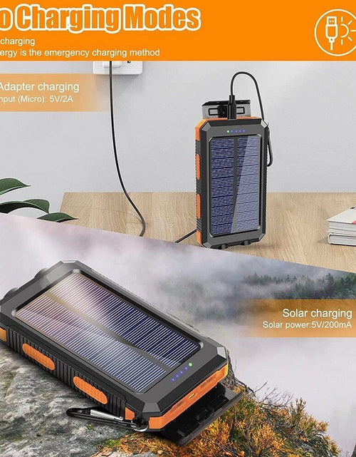 Load image into Gallery viewer, 20,000 Mah Portable External Solar Power Bank for Phone Tablet Dual USB Port
