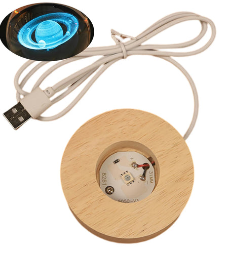 3D Crystal Ball LED Night Light Glowing Planetary Galaxy Lamp for Home Bedrom Desk Creative Decor Gift Planet Moon Bedside Lamp