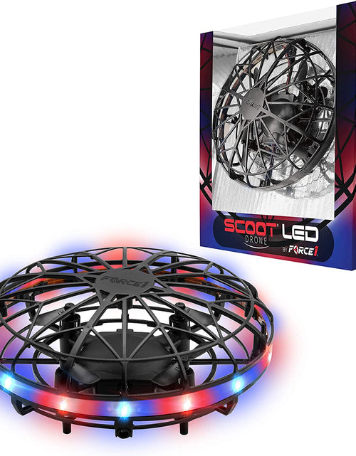 Load image into Gallery viewer, Scoot LED Hand Operated Drone for Kids or Adults - Hands Free Motion Sensor Mini Drone, Easy Indoor Small UFO Toy Flying Ball Drone Toy for Boys and Girls (Red/Blue)
