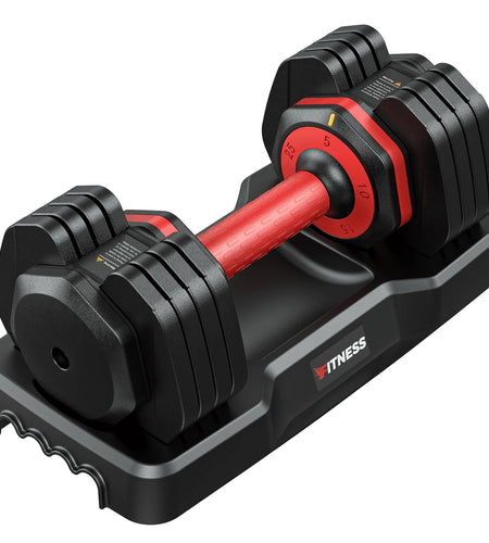 50Lb(25Lb*2) 5 in 1 Adjustable Dumbbells 25LB Set of 2 Adjustable Free Weights Plates and Rack - Hand Weights for Women and Men - Adjust Weight for Home Gym Full Body Workout Fitness