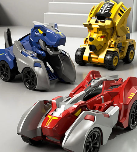 2 in 1 Transforming Dinosaur Car Deformation Toys Inertial Sliding Dino Automatic Transform Figures Robot Diecasts Toy Boys Gift