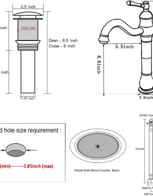 Load image into Gallery viewer, 360° Swivel Single Handle One Hole Bathroom Vessel Sink Faucet Matching Pop up Drain without Overflow Oil Rubbed Bronze
