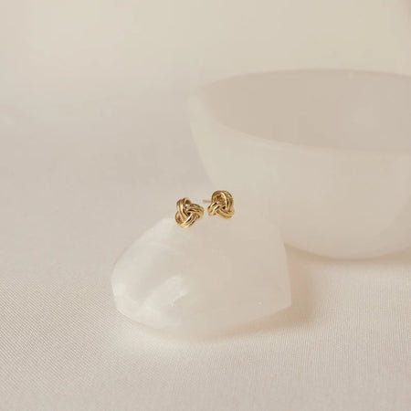 Gold Knot Stud Earrings