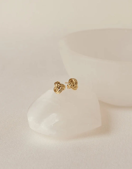 Load image into Gallery viewer, Gold Knot Stud Earrings
